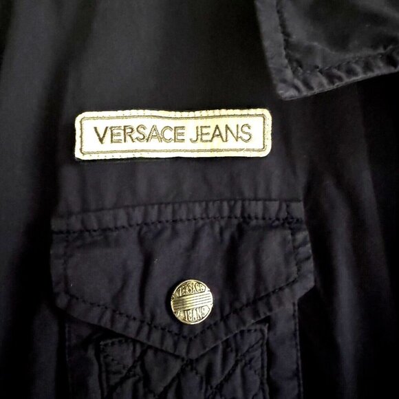 Versace Jeans Navy Blue Cotton Casual Jacket L - Picture 3 of 16